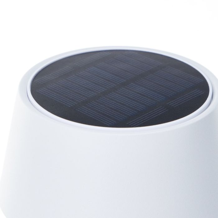 Modern solar outdoor wall light white, Soumaya, 4W, 3000K LED, IP44, 3-step dimmable