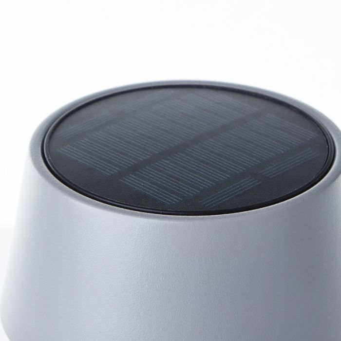 Modern solar outdoor wall light grey, Soumaya, 4W, 3000K LED, IP44, 3-step dimmable
