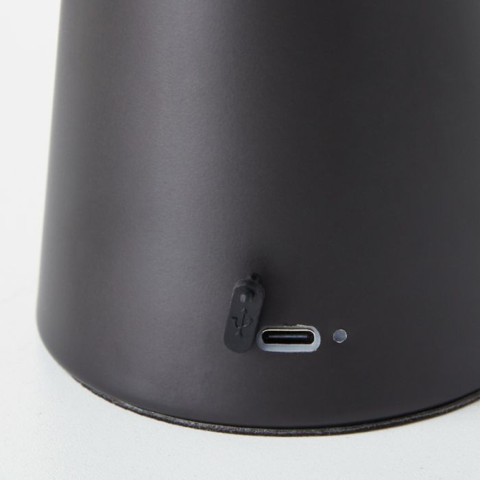 Modern rechargeable outdoor table lamp black, Stig, 3W, 3000K LED, IP44, 3-step dimmable