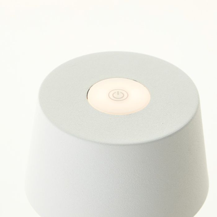Modern outdoor table lamp white, Petter, 2W, 3000K LED, IP44, 3-step dimmable