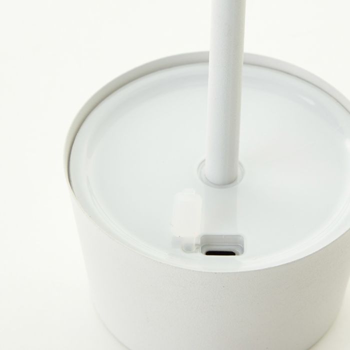 Modern outdoor table lamp white, Petter, 2W, 3000K LED, IP44, 3-step dimmable