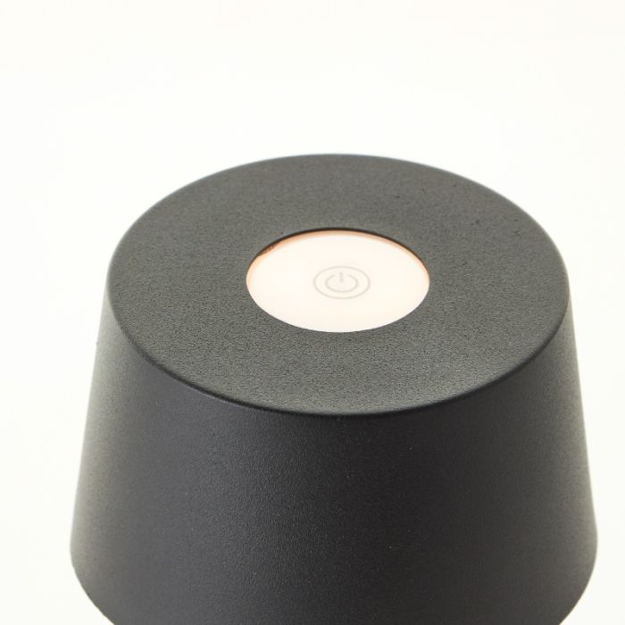 Modern outdoor table lamp black, Petter, 2W, 3000K LED, IP44, 3-step dimmable