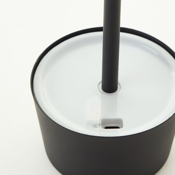 Modern outdoor table lamp black, Petter, 2W, 3000K LED, IP44, 3-step dimmable