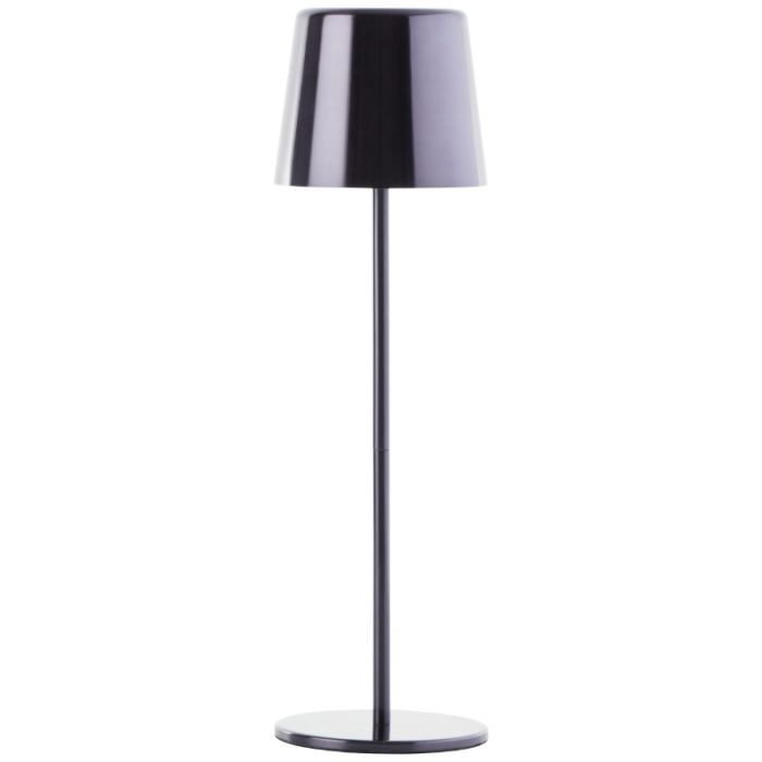 Modern rechargeable outdoor table lamp black, Skander, 4W, warm to cold white adjustable LED, IP44, with touch dimmer