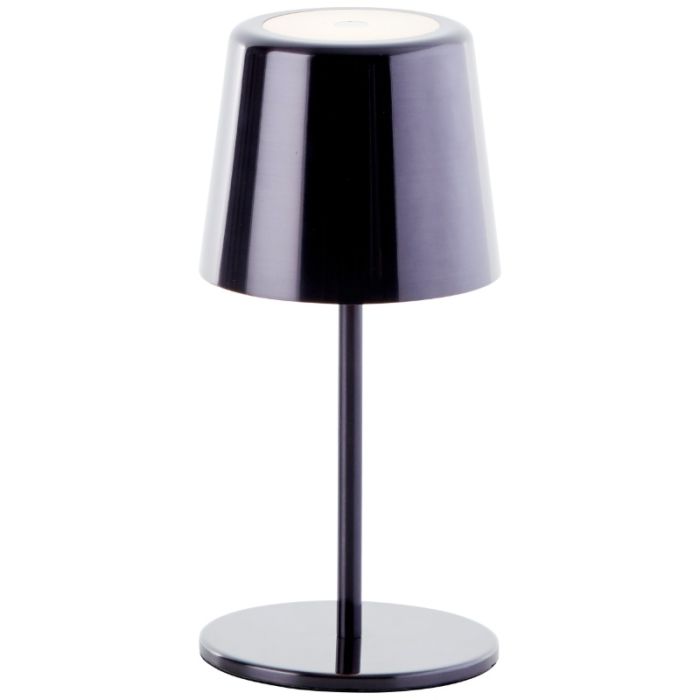Modern rechargeable outdoor table lamp black, Skander, 4W, warm to cold white adjustable LED, IP44, with touch dimmer