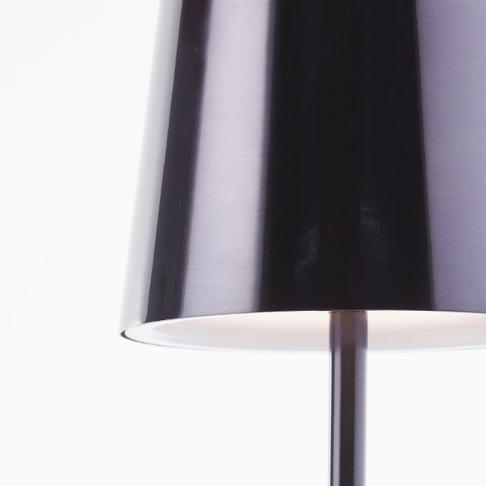 Modern rechargeable outdoor table lamp black, Skander, 4W, warm to cold white adjustable LED, IP44, with touch dimmer