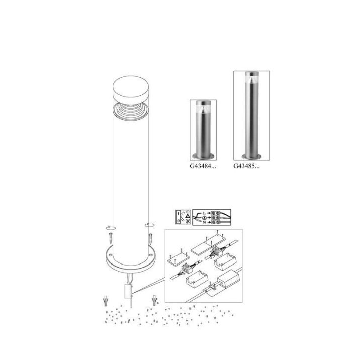 Plastic outdoor light chrome, Samuel, 1W, 6500K LED, IP44