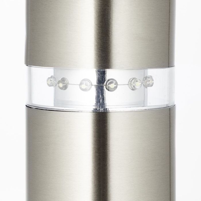 Plastic outdoor floor lamp with dusk to dawn sensor chrome, Sage, 2W, 3000K LED, IP44