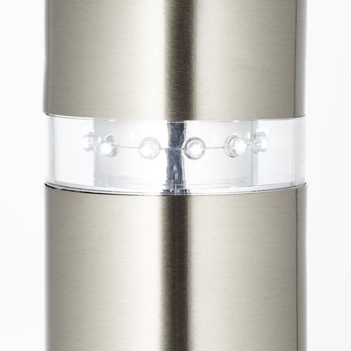 Plastic outdoor floor lamp with dusk to dawn sensor chrome, Sage, 2W, 3000K LED, IP44