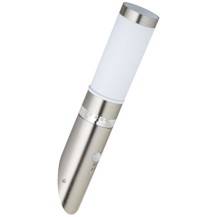 Plastic outdoor wall light with motion sensor chrome, Sage, 4W, 3000K LED, IP44