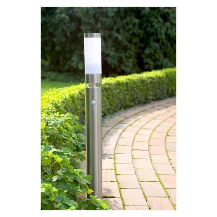 Plastic outdoor floor lamp with motion sensor chrome, Sage, 5W, 3000K LED, IP44
