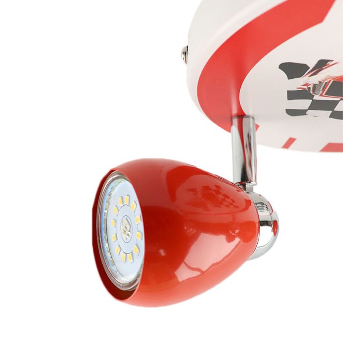 Metal kid's ceiling spotlight red, Vidal