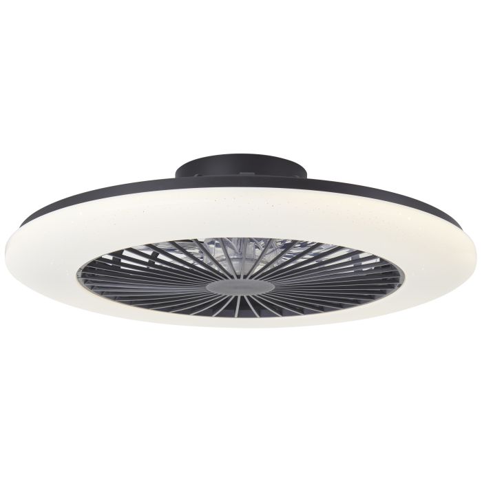 Modern ceiling fan black, Sofieke, 48W, RGBW LED, with remote control