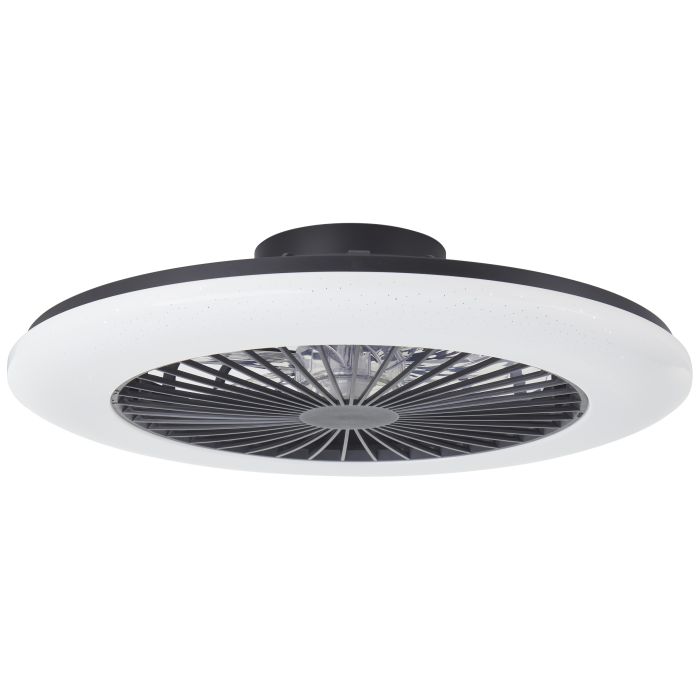 Modern ceiling fan black, Sofieke, 48W, RGBW LED, with remote control