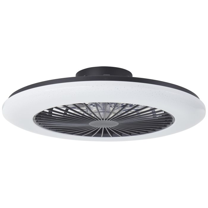 Modern ceiling fan black, Sofieke, 48W, RGBW LED, with remote control