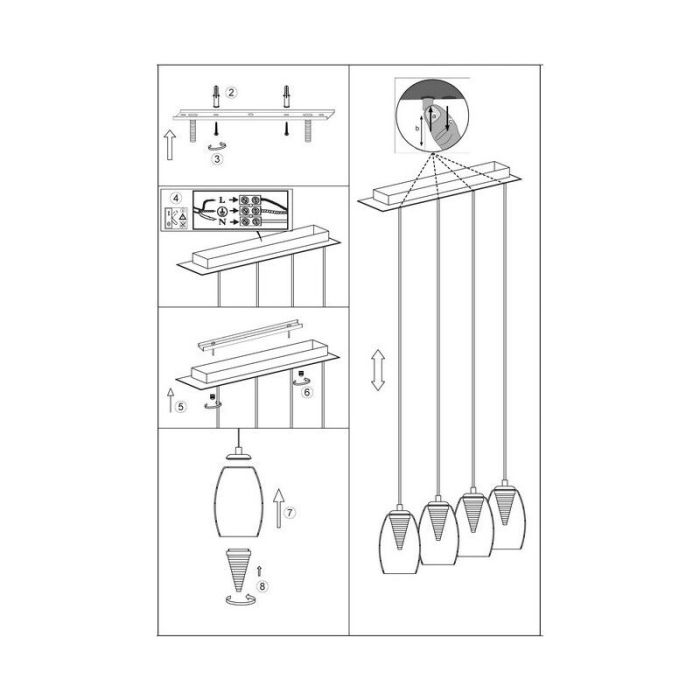 Modern pendant light chrome, Aliyah, 5W, 3000K LED