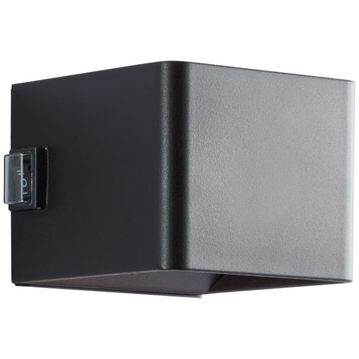 Modern rechargeable wall light black, Puck, 4W, 3000K LED, IP44