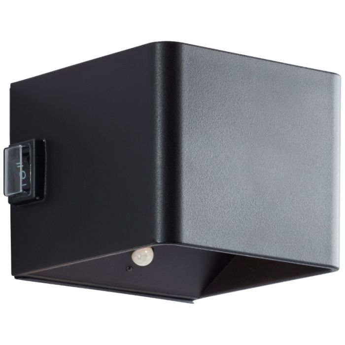 Modern rechargeable wall light black, Puck, 4W, 3000K LED, IP44