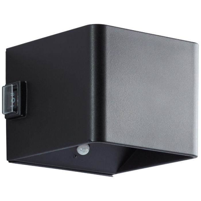 Modern rechargeable wall light black, Puck, 4W, 3000K LED, IP44