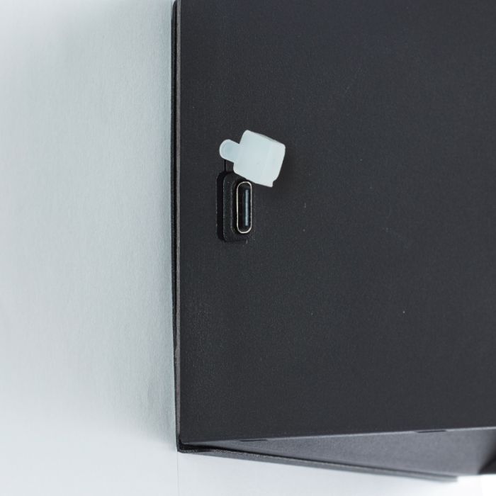 Modern rechargeable wall light black, Puck, 4W, 3000K LED, IP44