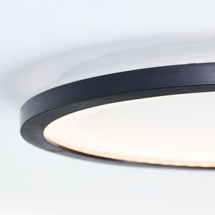 Modern LED panel ceiling light black, Yamal, 16W, 3000K LED