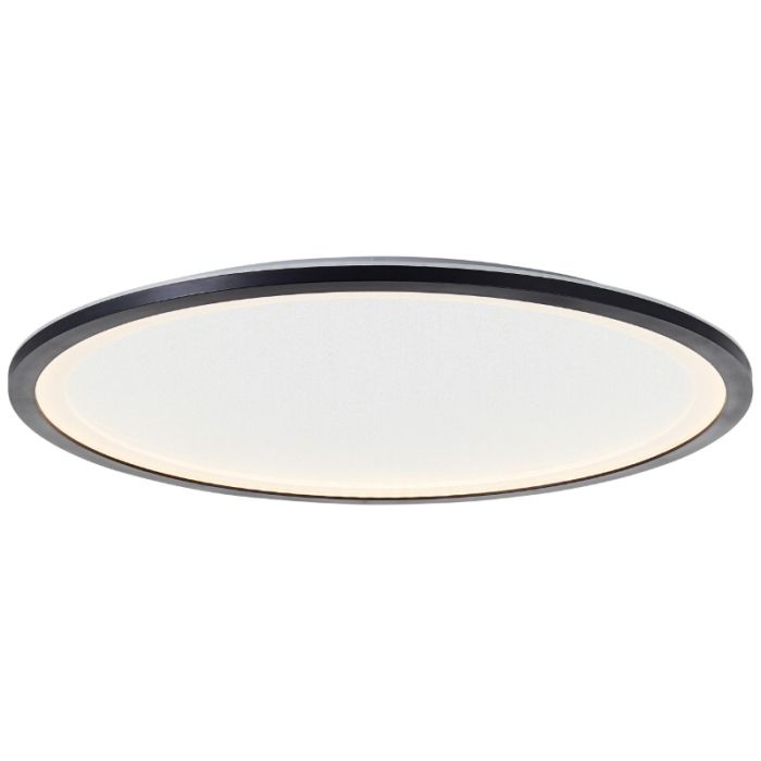 Modern LED panel ceiling light black, Yamal, 36W, warm to cold white adjustable LED, with remote control