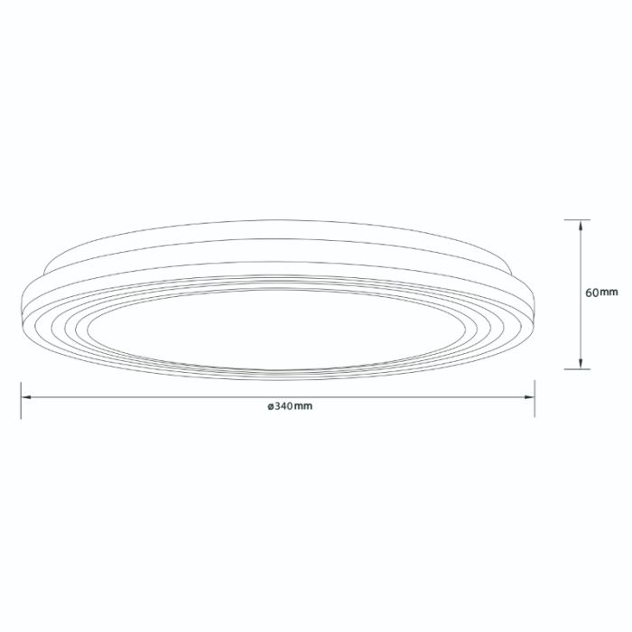 Modern ceiling light black, Merlijn, 24W, 3000K LED