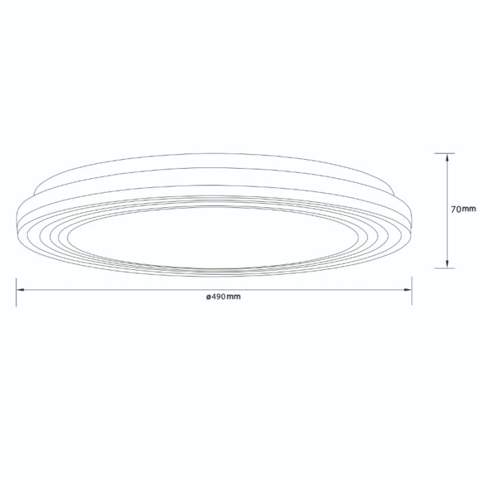 Modern ceiling light black, Merlijn, 36W, white switch LED, with remote control