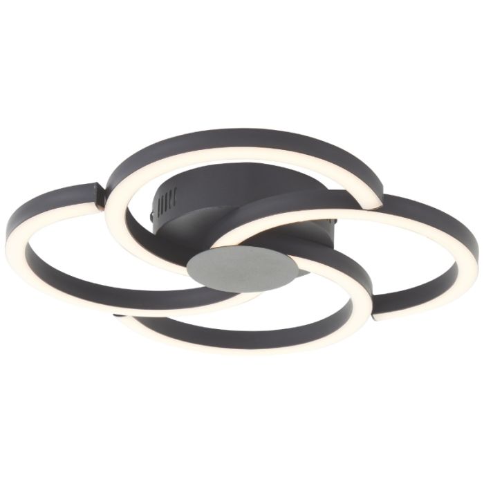 Design ceiling light black, Somia, 22W, 3000K LED