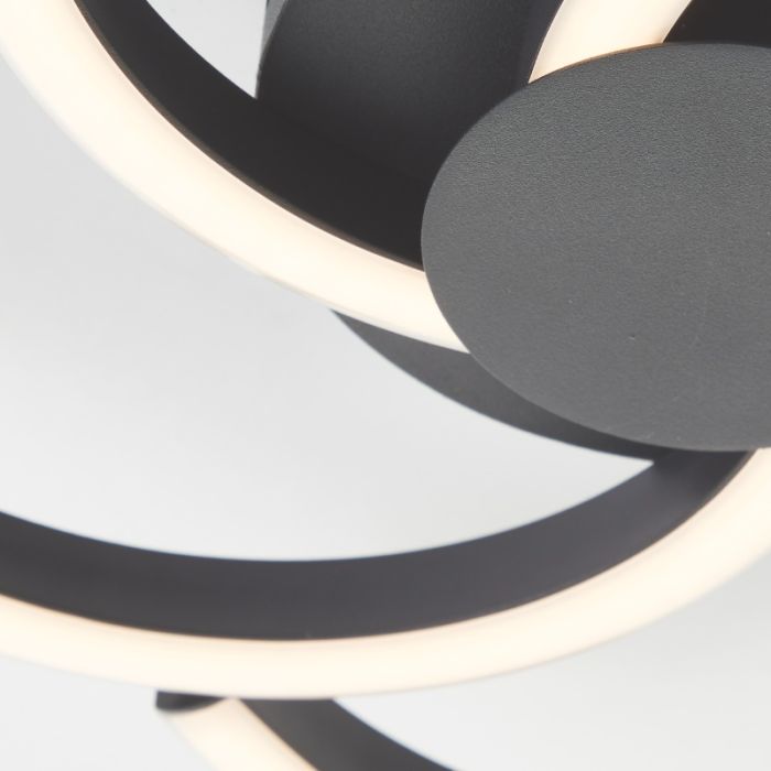 Design ceiling light black, Somia, 22W, 3000K LED