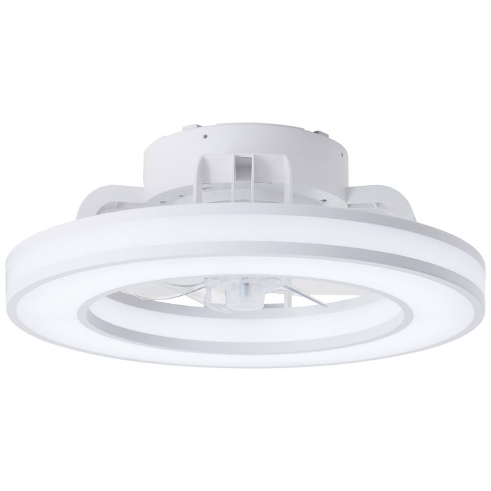 Modern ceiling fan white, Yari, 26W, RGBW LED, with remote control
