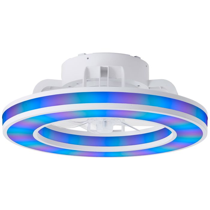 Modern ceiling fan white, Yari, 26W, RGBW LED, with remote control