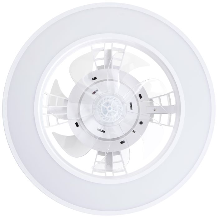 Modern ceiling fan white, Yari, 26W, RGBW LED, with remote control