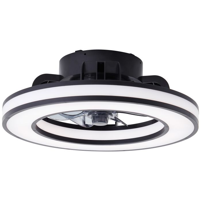 Modern ceiling fan black, Yari, 26W, RGBW LED, with remote control