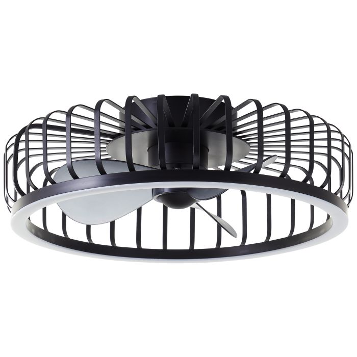 Modern ceiling fan black, Tolga, 36W, 2700K-4000K-6500K LED, with remote control