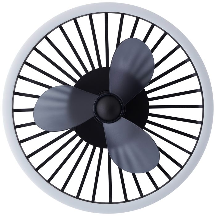 Modern ceiling fan black, Tolga, 36W, 2700K-4000K-6500K LED, with remote control
