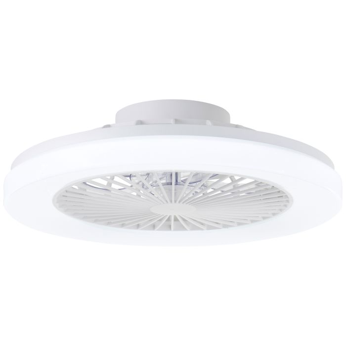 Modern ceiling fan white, Soren, 40W, warm to cold white adjustable LED, with remote control
