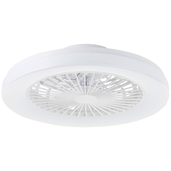 Modern ceiling fan white, Soren, 40W, warm to cold white adjustable LED, with remote control