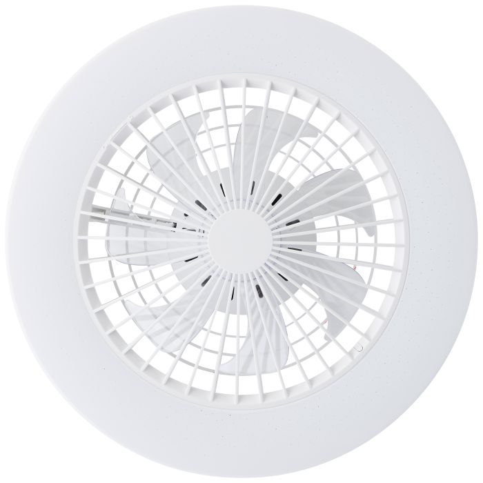 Modern ceiling fan white, Soren, 40W, warm to cold white adjustable LED, with remote control