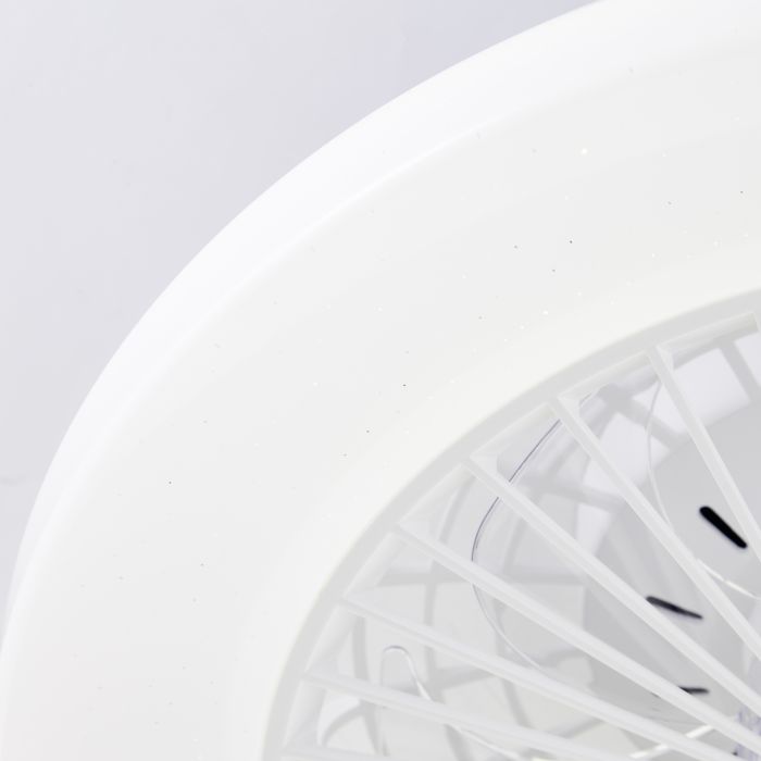 Modern ceiling fan white, Soren, 40W, warm to cold white adjustable LED, with remote control