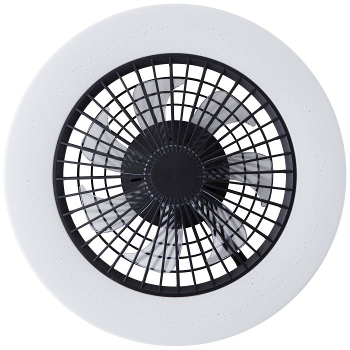 Modern ceiling fan black, Soren, 40W, warm to cold white adjustable LED, with remote control