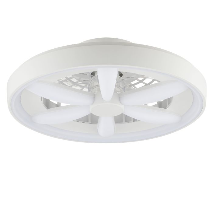 Plastic ceiling fan white, Roos, 48W, RGBW LED, with remote control