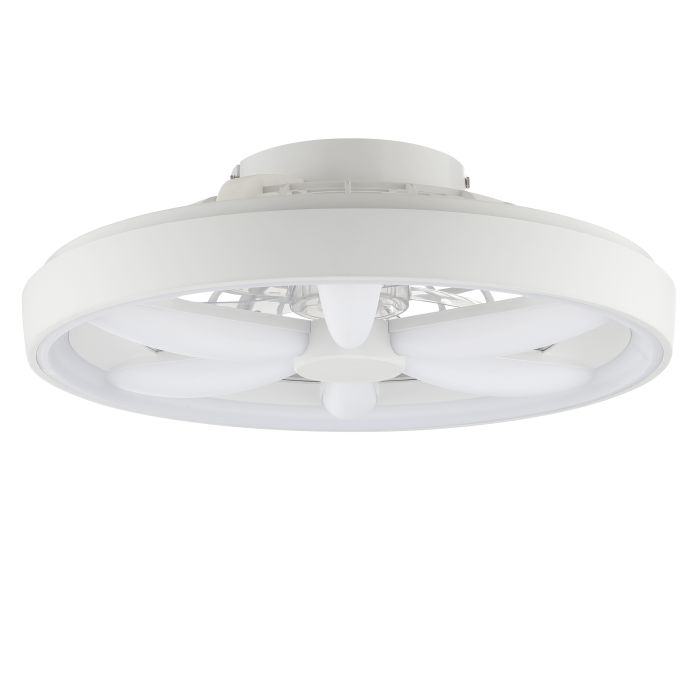 Plastic ceiling fan white, Roos, 48W, RGBW LED, with remote control