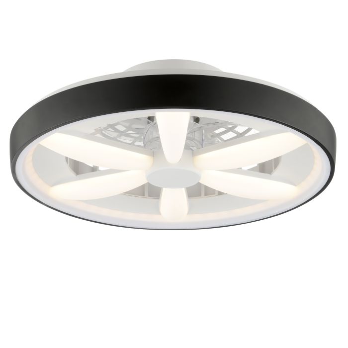 Plastic ceiling fan black, Roos, 48W, RGBW LED, with remote control