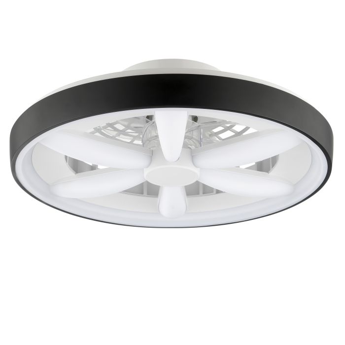 Plastic ceiling fan black, Roos, 48W, RGBW LED, with remote control