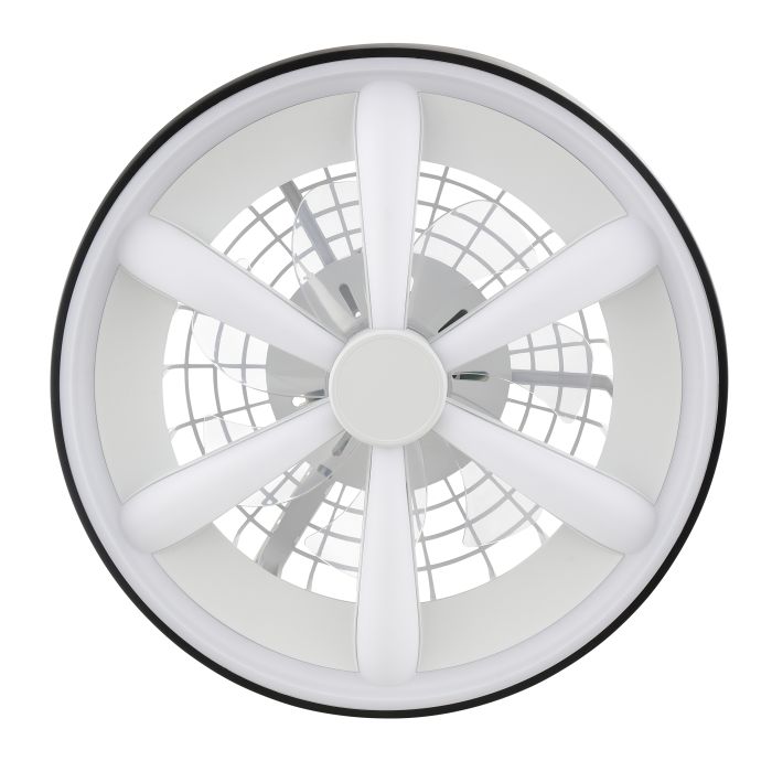 Plastic ceiling fan black, Roos, 48W, RGBW LED, with remote control