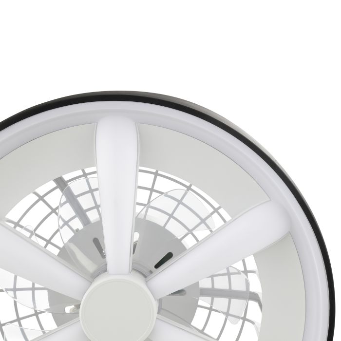 Plastic ceiling fan black, Roos, 48W, RGBW LED, with remote control