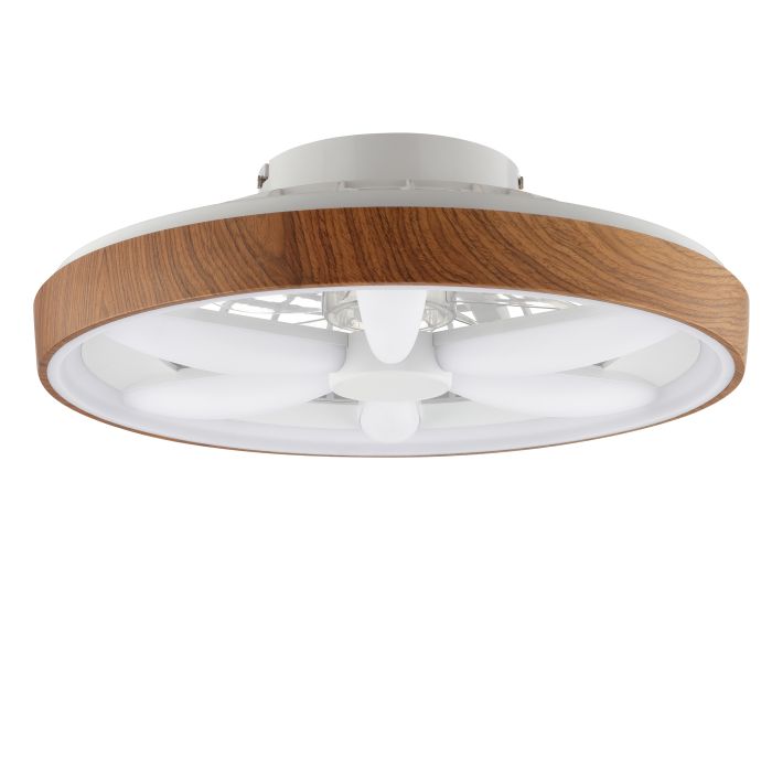 Plastic ceiling fan wood, Roos, 48W, RGBW LED, with remote control