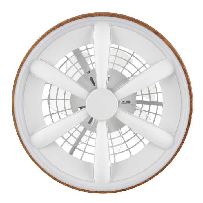 Plastic ceiling fan wood, Roos, 48W, RGBW LED, with remote control
