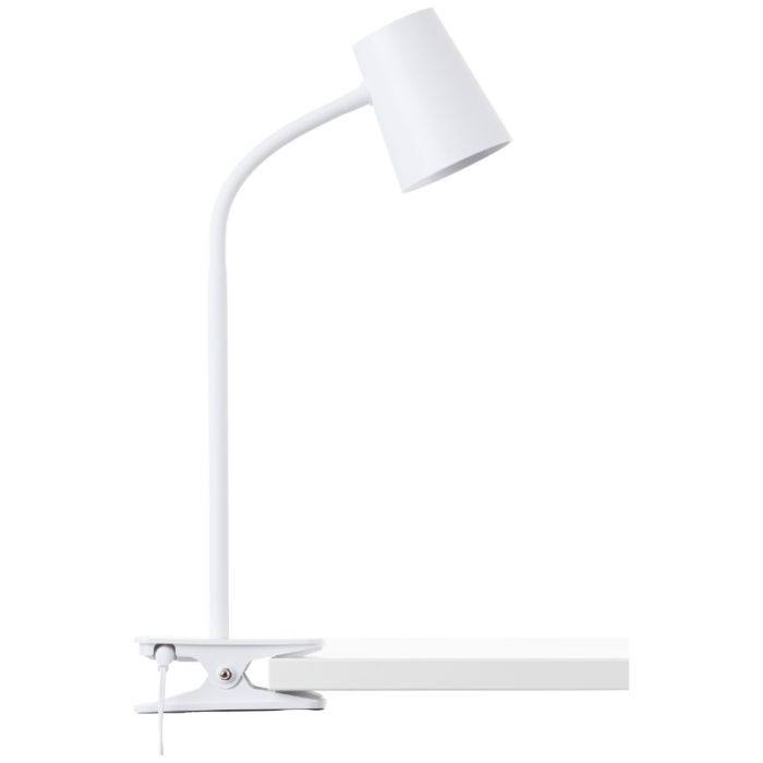 Plastic clip on light white, Musab, 7W, 3000K LED, 3-step dimmable
